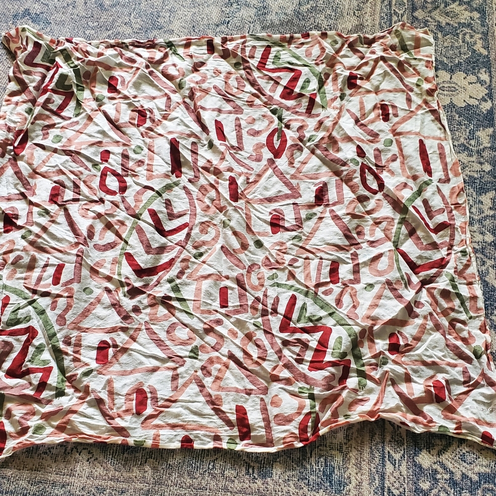 Echo Cream And Multicor Scarf Cotton Material